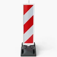 Geleidebaak rood/wit met kunststof voet