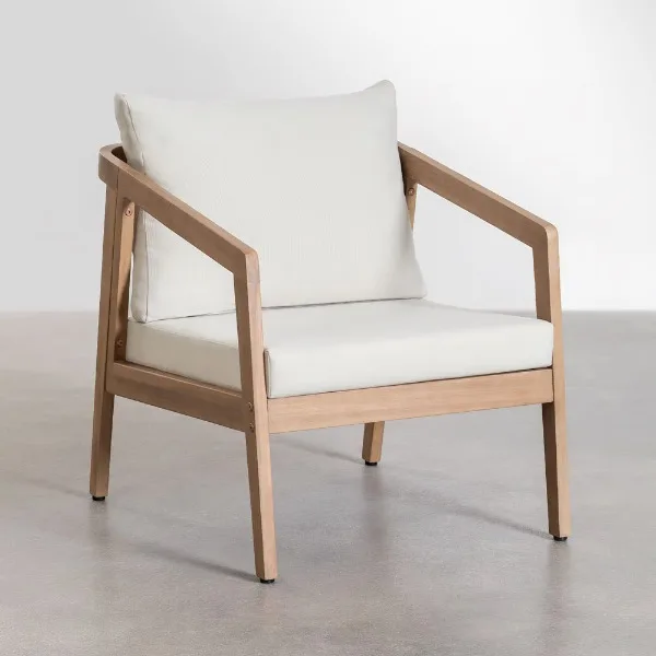 Loungestoel Hout Beige